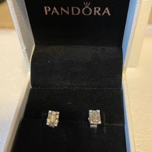 Pandora Halo CZ stud earrings ( Retired)